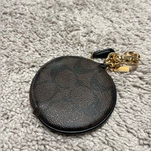 Circular Coin Pouch Bag Charm In Signature Canvas